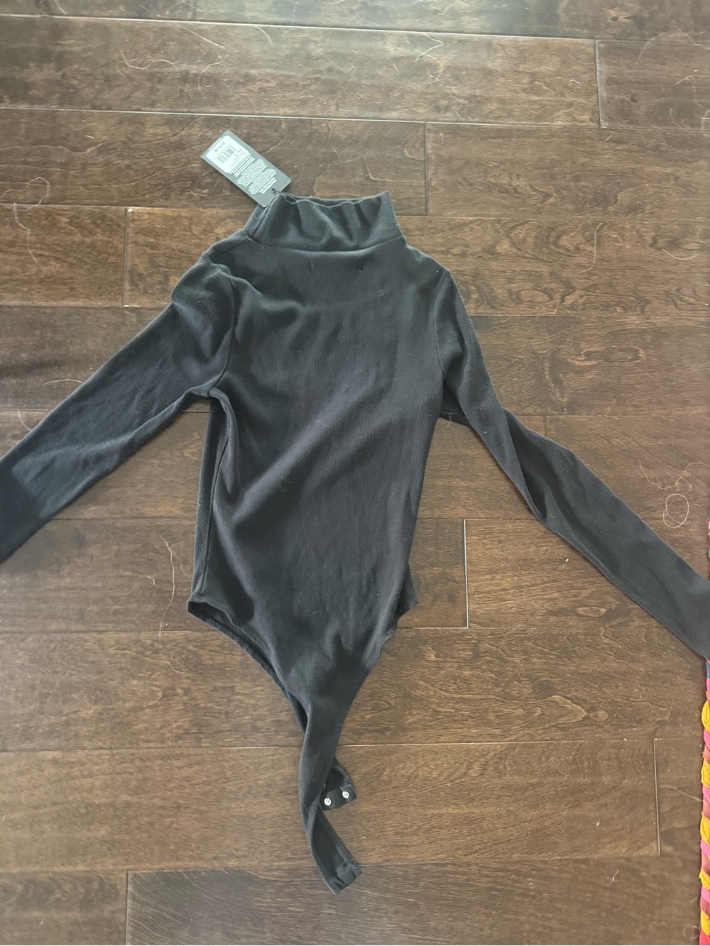 Hudson Jeans Black Long-Sleeve Turtleneck Bodysuit
